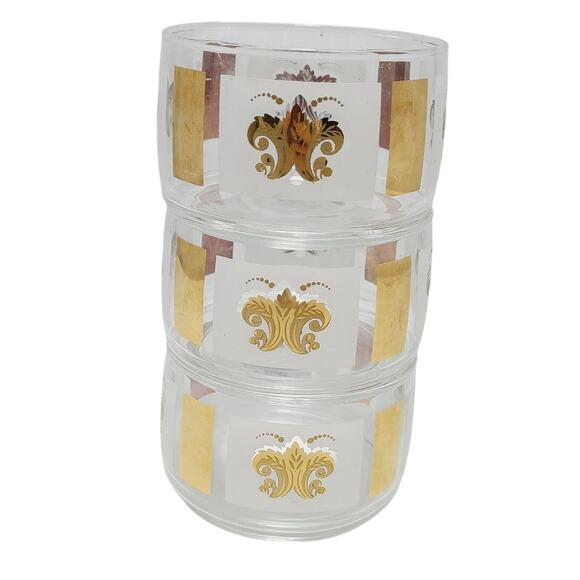 Vintage MCM Anchor Hocking Fleur-de-lis Chips & Dip Bowl Set - Picture 3 of 13